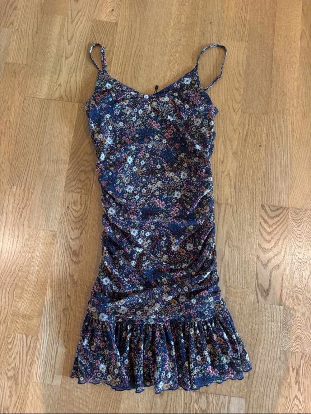 Dress Forum Navy Floral Spaghetti-Strap Dress